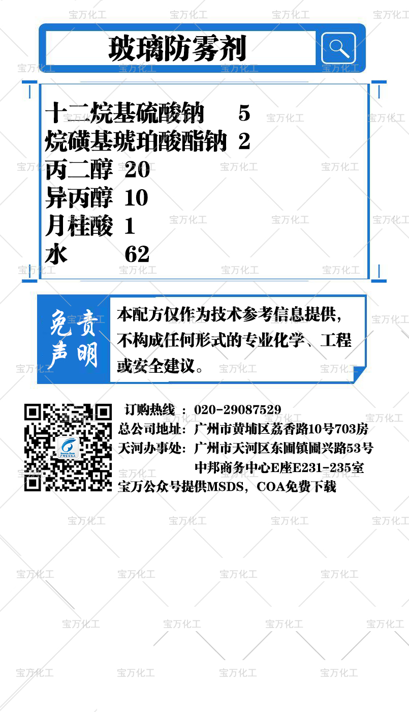 玻璃防雾剂